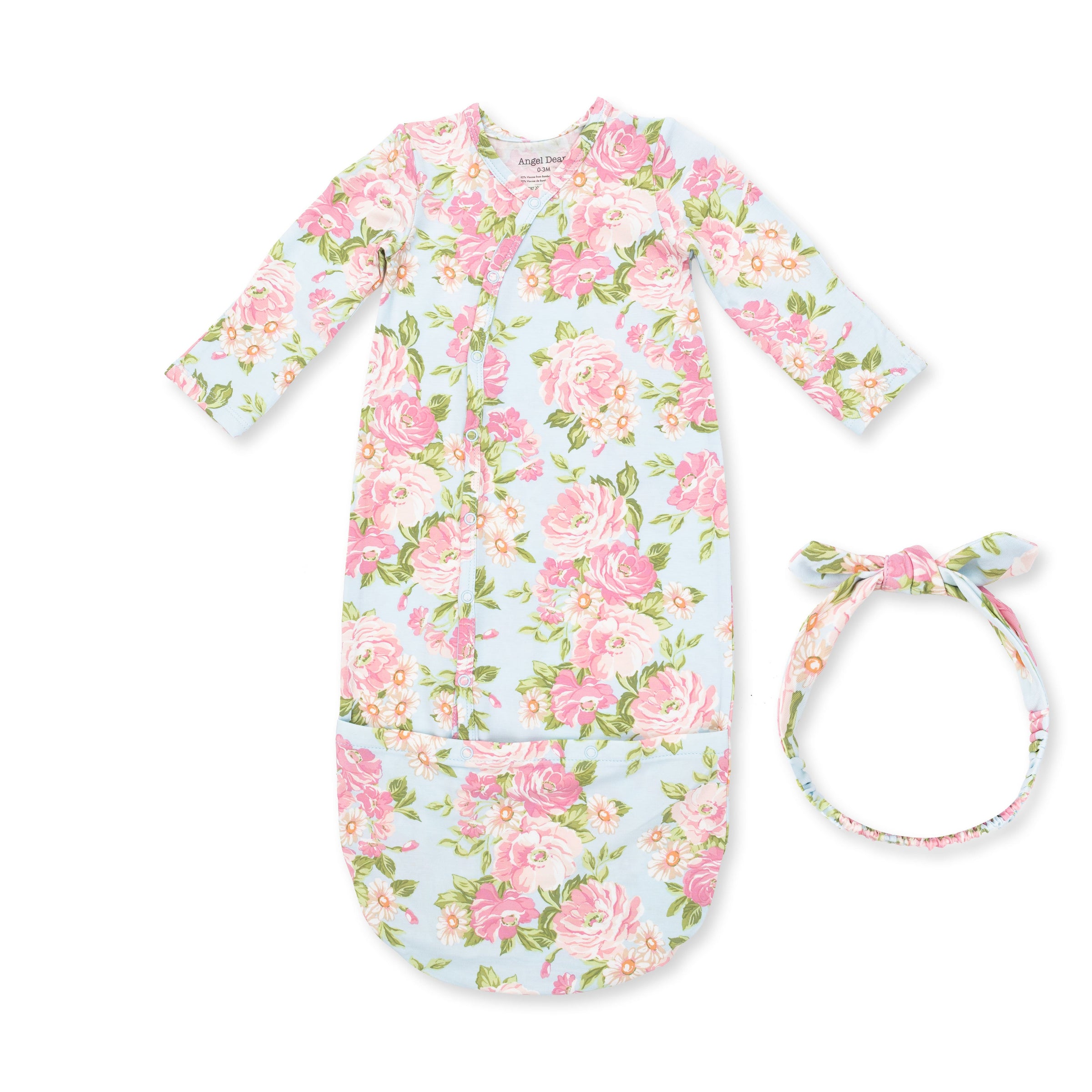 Angeline Floral - Bundle Gown and Knot Headband