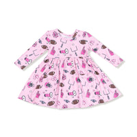 Game Day - Pink - Twirly Long Sleeve Dress