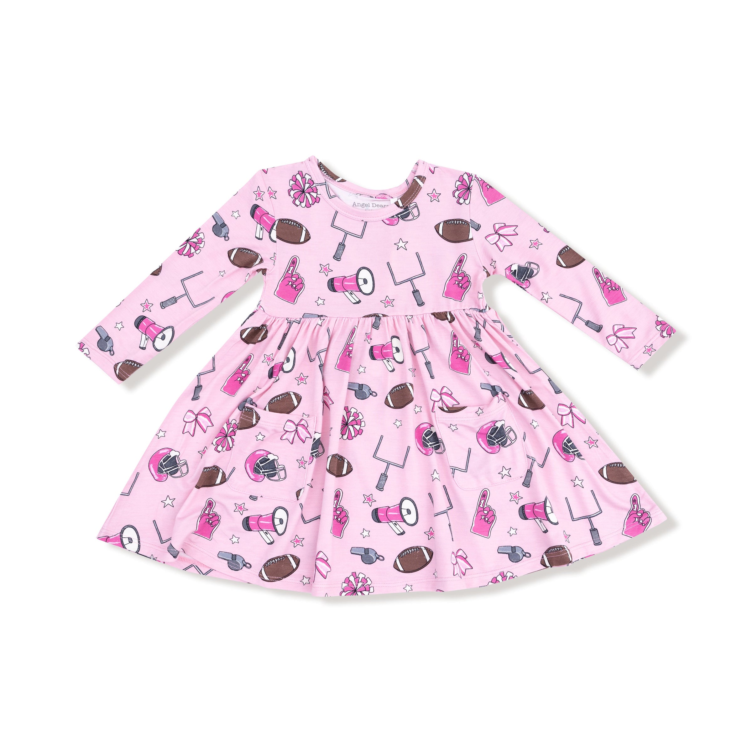 Game Day - Pink - Twirly Long Sleeve Dress