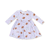 Touchdown Time - Lavender - Twirly Long Sleeve Dress