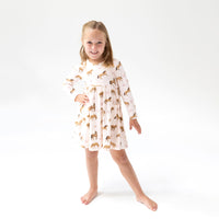 Horses - Pink - Twirly Long Sleeve Dress