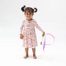 Princess Unicorns and Castle - Twirly Long Sleeve Dress with Bike Short