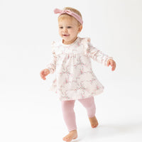 Antoinette Floral - Long Sleeve High Waisted Top with Ruffles + Legging