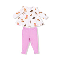 Best Friend Dogs - Pink - Ruffle Tunic and Legging