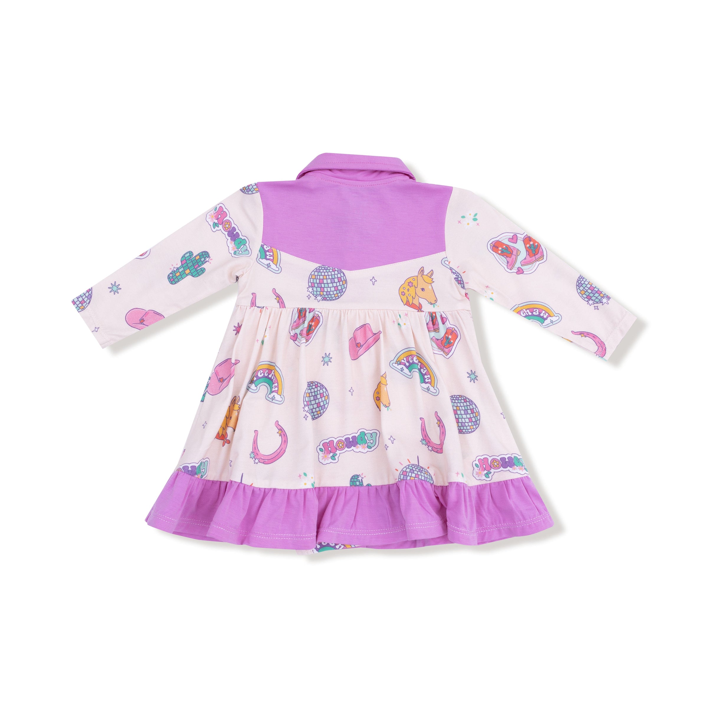 Disco Cowgirl - Long Sleeve Cowboy Bodysuit Dress