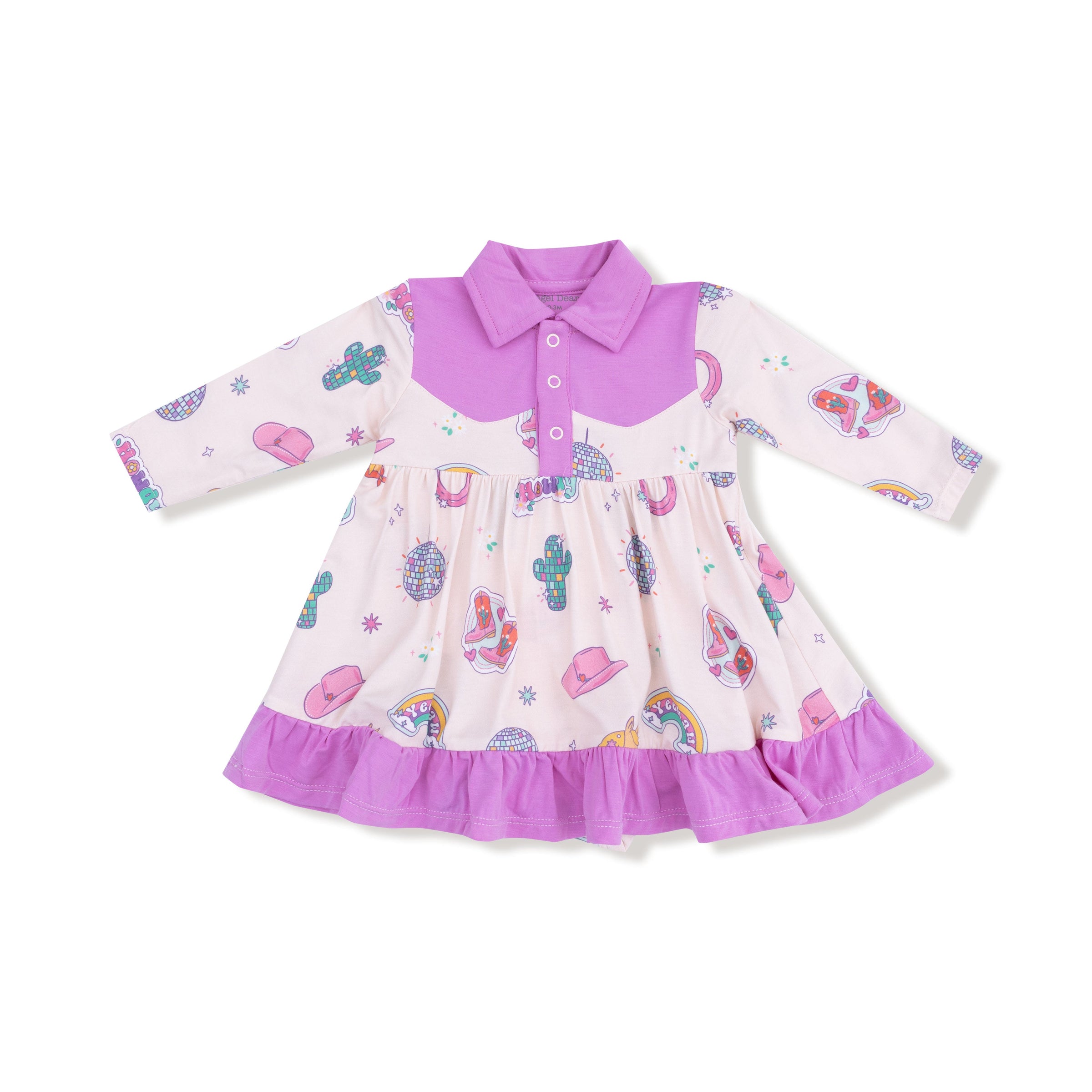 Disco Cowgirl - Long Sleeve Cowboy Bodysuit Dress