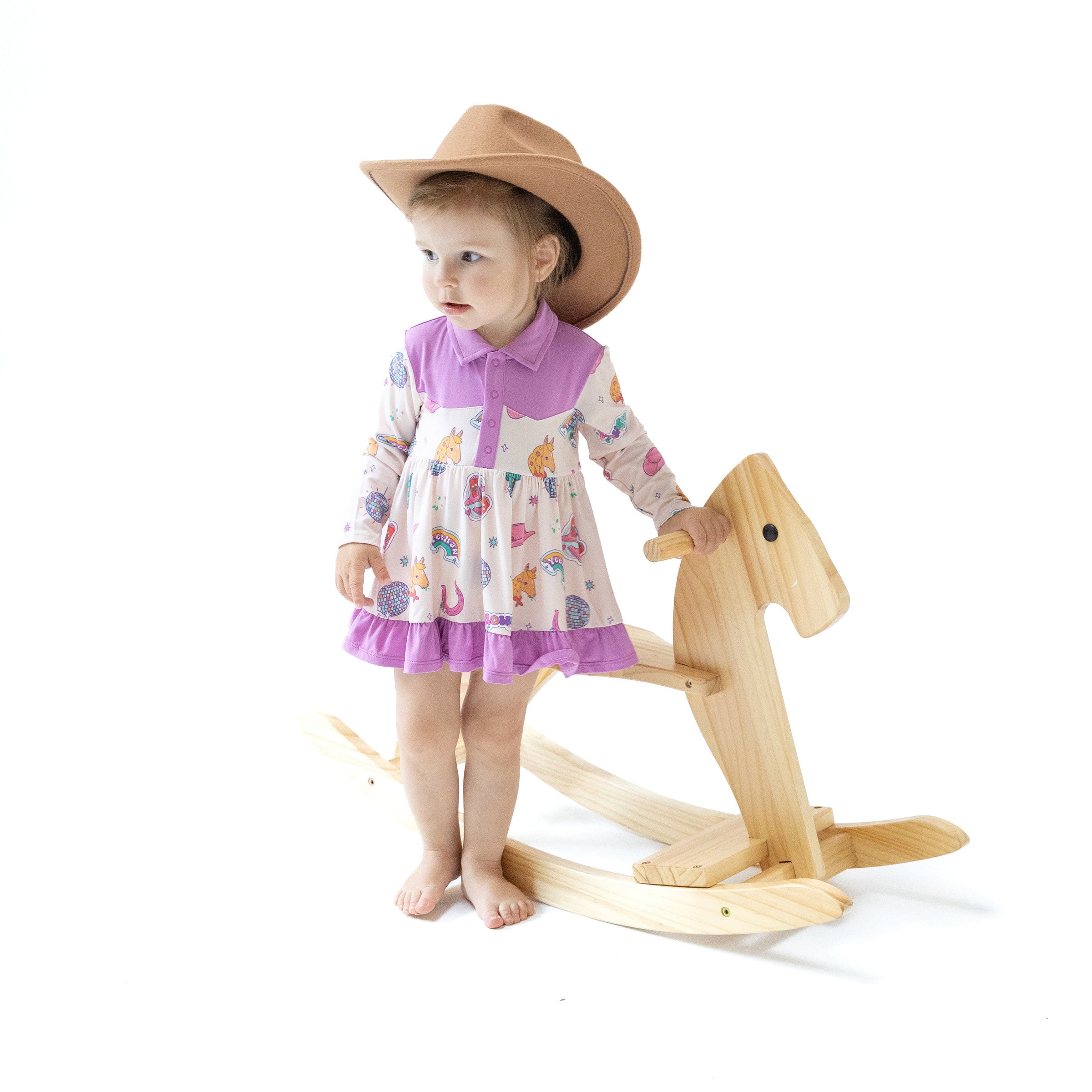 Disco Cowgirl - Long Sleeve Cowboy Bodysuit Dress