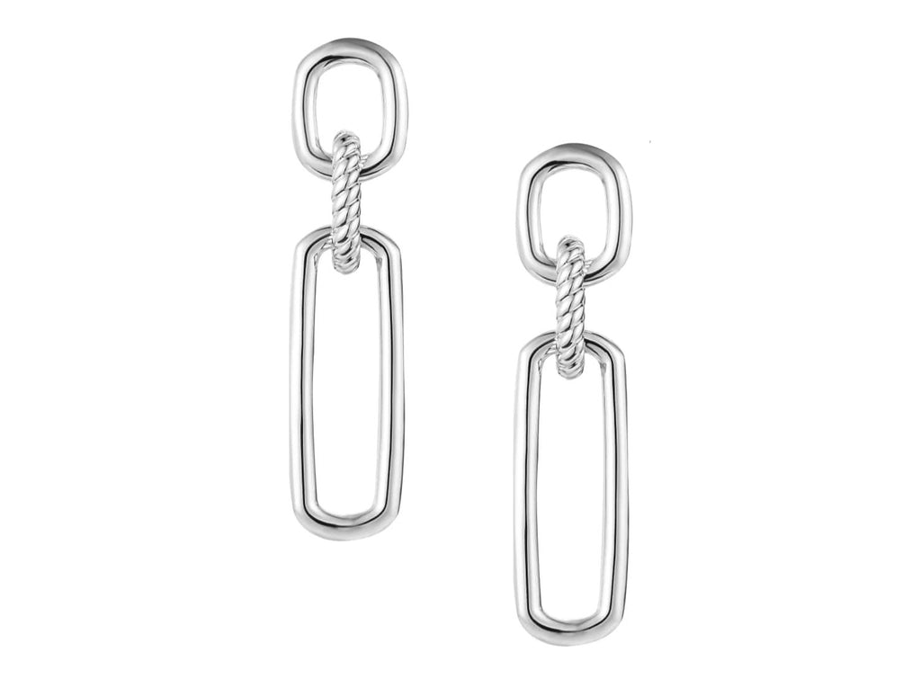 She's Spicy Link Statement Earrings in Silver