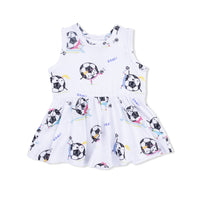 Soccer Balls Playing Soccer Pink - Peplum Tank Top and Bike Short