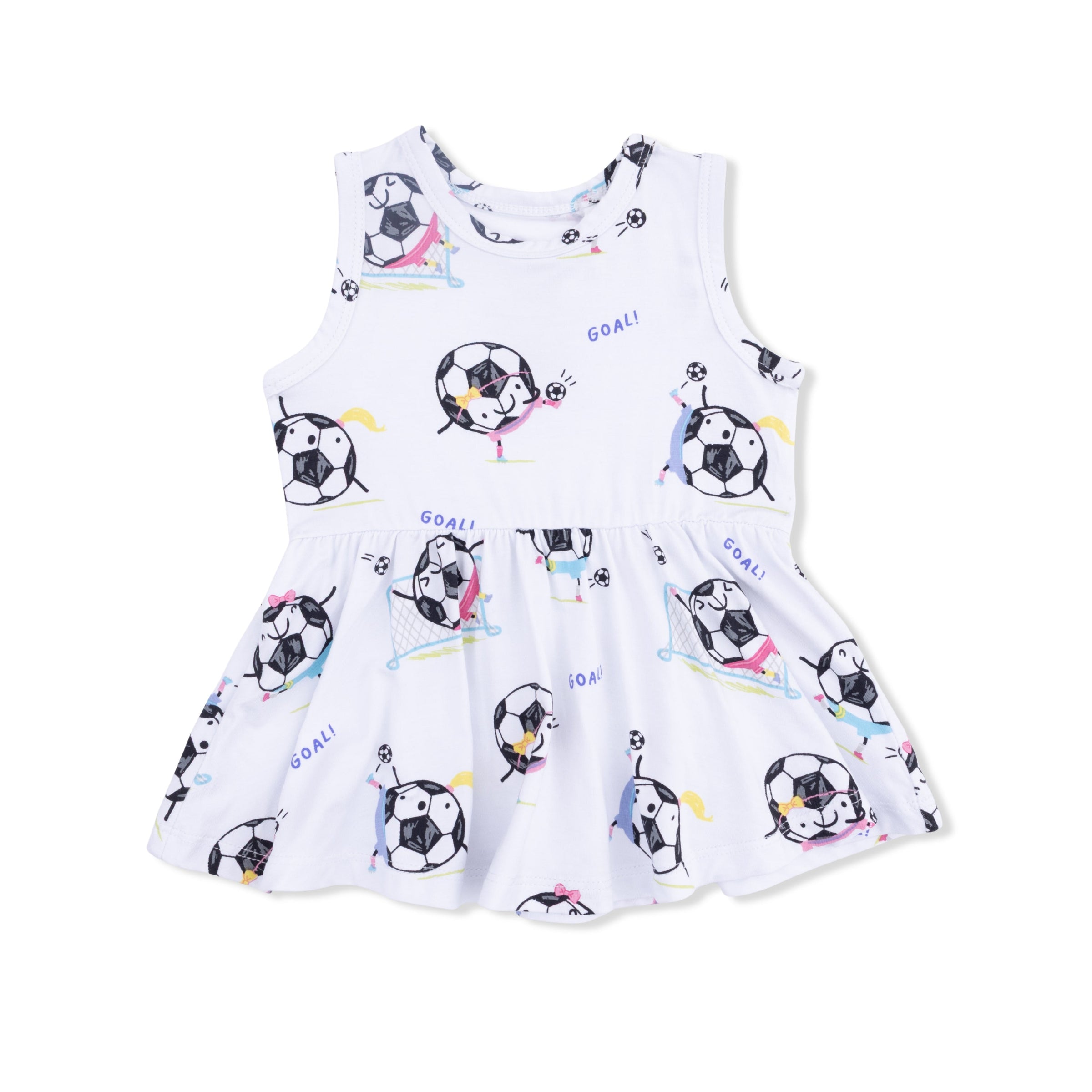 Soccer Balls Playing Soccer Pink - Peplum Tank Top and Bike Short