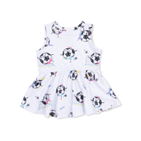 Soccer Balls Playing Soccer Pink - Peplum Tank Top and Bike Short