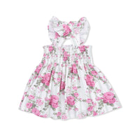 Cabbage Rose Stripe - Smocked Top with Bloomer
