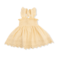 Solid Muslin Italian Straw - Smocked Top with Bloomer