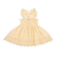 Solid Muslin Italian Straw - Smocked Top with Bloomer