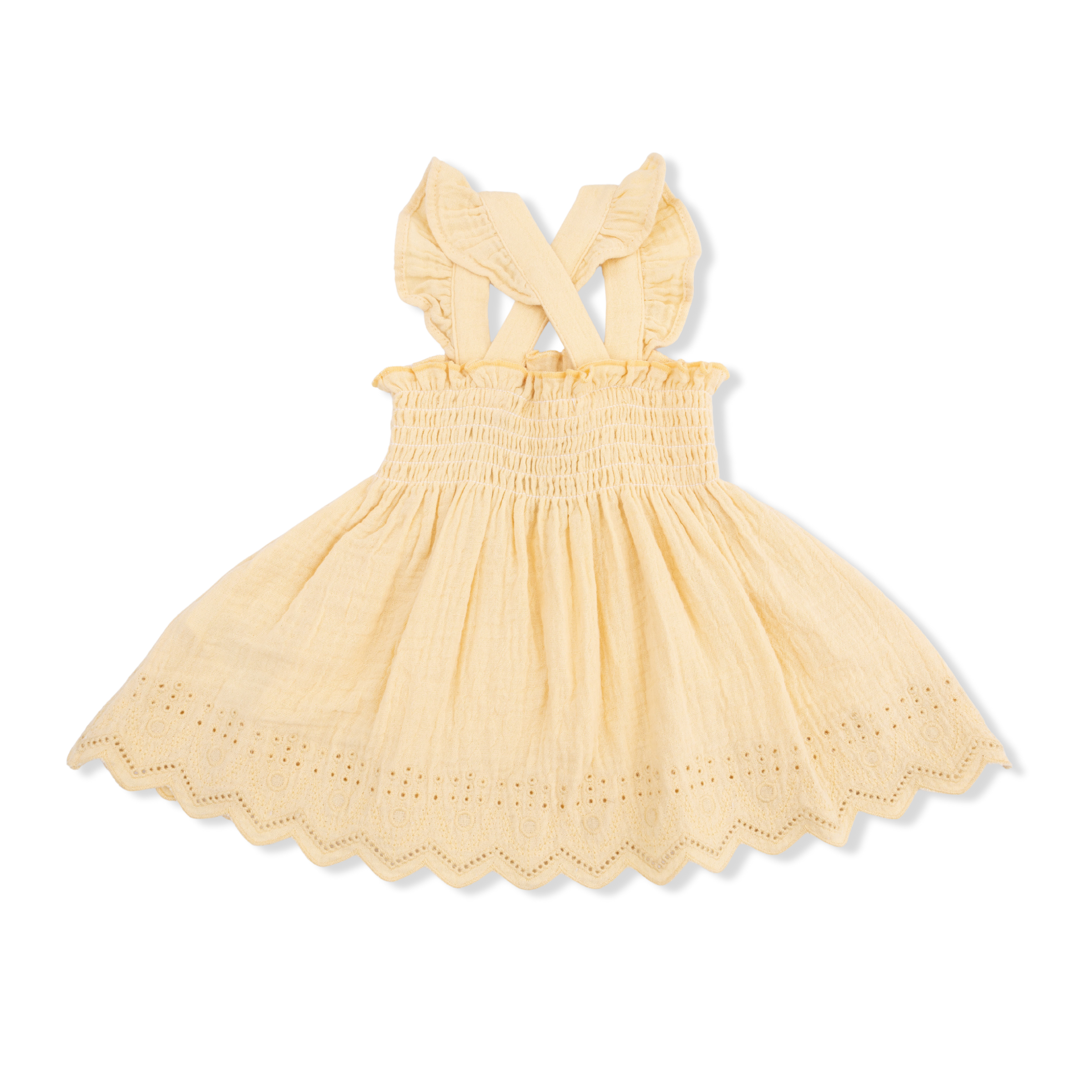 Solid Muslin Italian Straw - Smocked Top with Bloomer