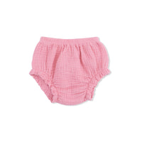 Solid Muslin Poignant Pink - Smocked Top with Bloomer