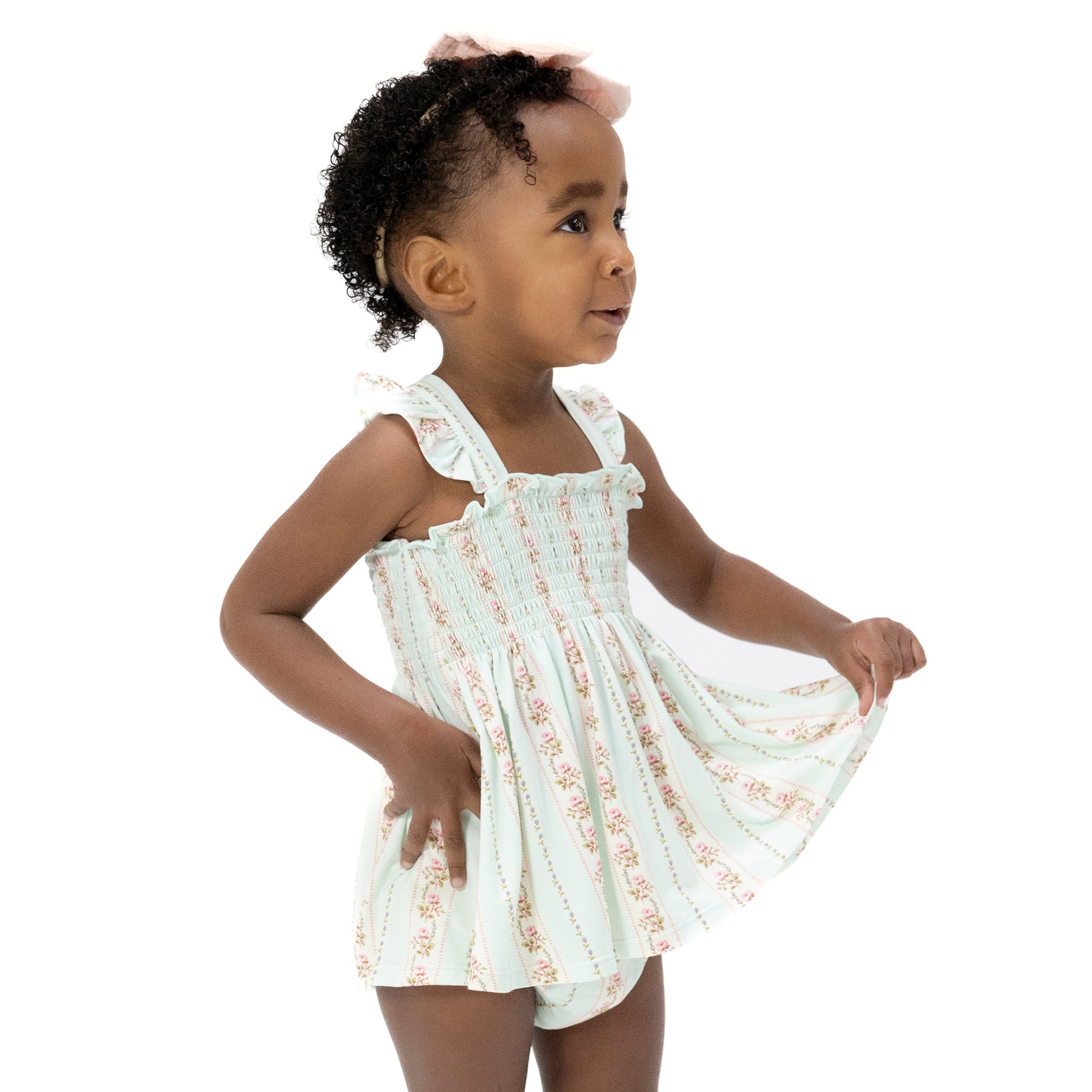 Antoinette Stripe - Smocked Top with Bloomer