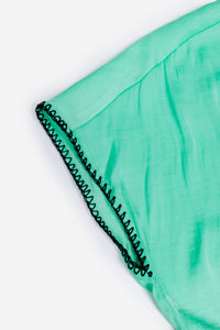 Willa Whipstitch Drop Shoulder Blouse - Teal