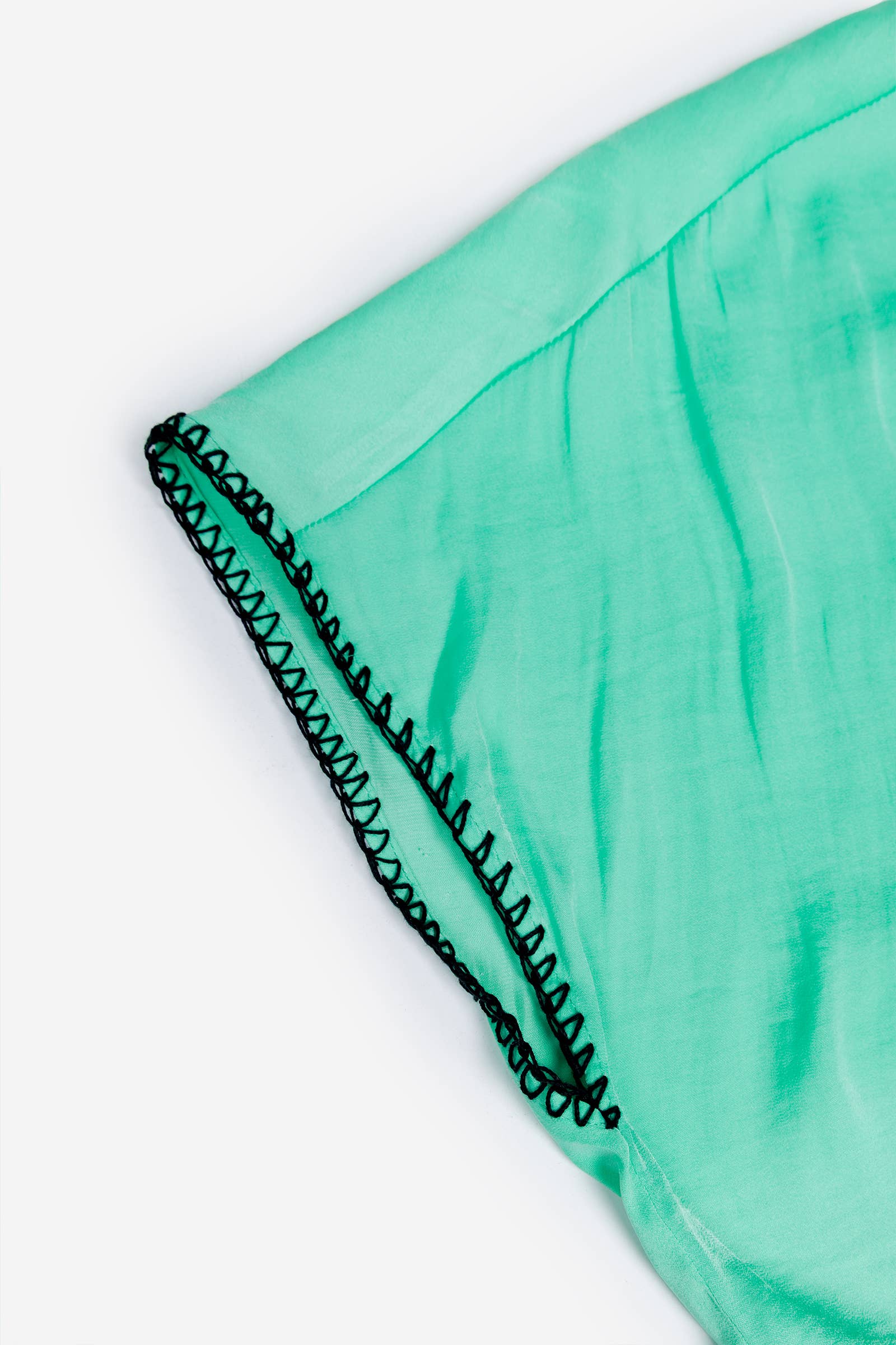 Willa Whipstitch Drop Shoulder Blouse - Teal