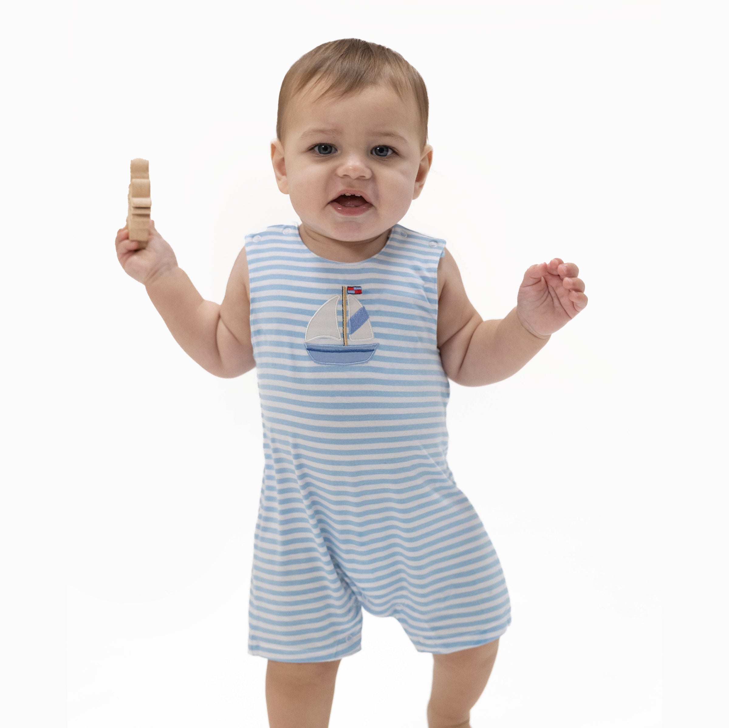 Bubbly Sailboat Stripe - Sleeveless Jon Jon