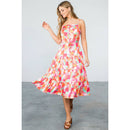 ELLIE- Sleeveless Multi Color Tiered Dress in Abstract Print