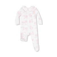 Farm Toile - Pink - Peter Pan 2 Way Zipper Footie