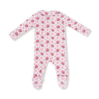 Rose Bow Lattice - Peter Pan 2 Way Zipper Footie