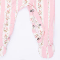 Antoinette Stripe - Smocked Peter Pan Snap Footie