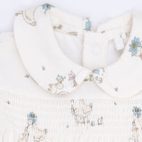Flower Ducklings - Smocked Peter Pan Snap Footie