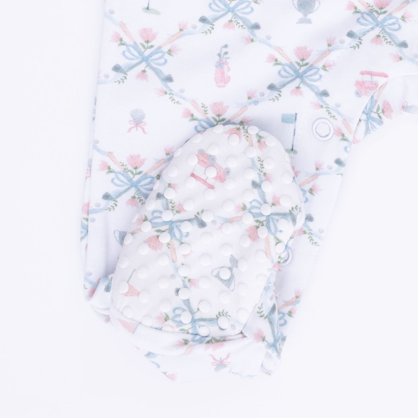 Golf Trellis Pink - Smocked Peter Pan Snap Footie