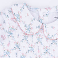 Golf Trellis Pink - Smocked Peter Pan Snap Footie