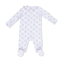 Golf Trellis Pink - Smocked Peter Pan Snap Footie