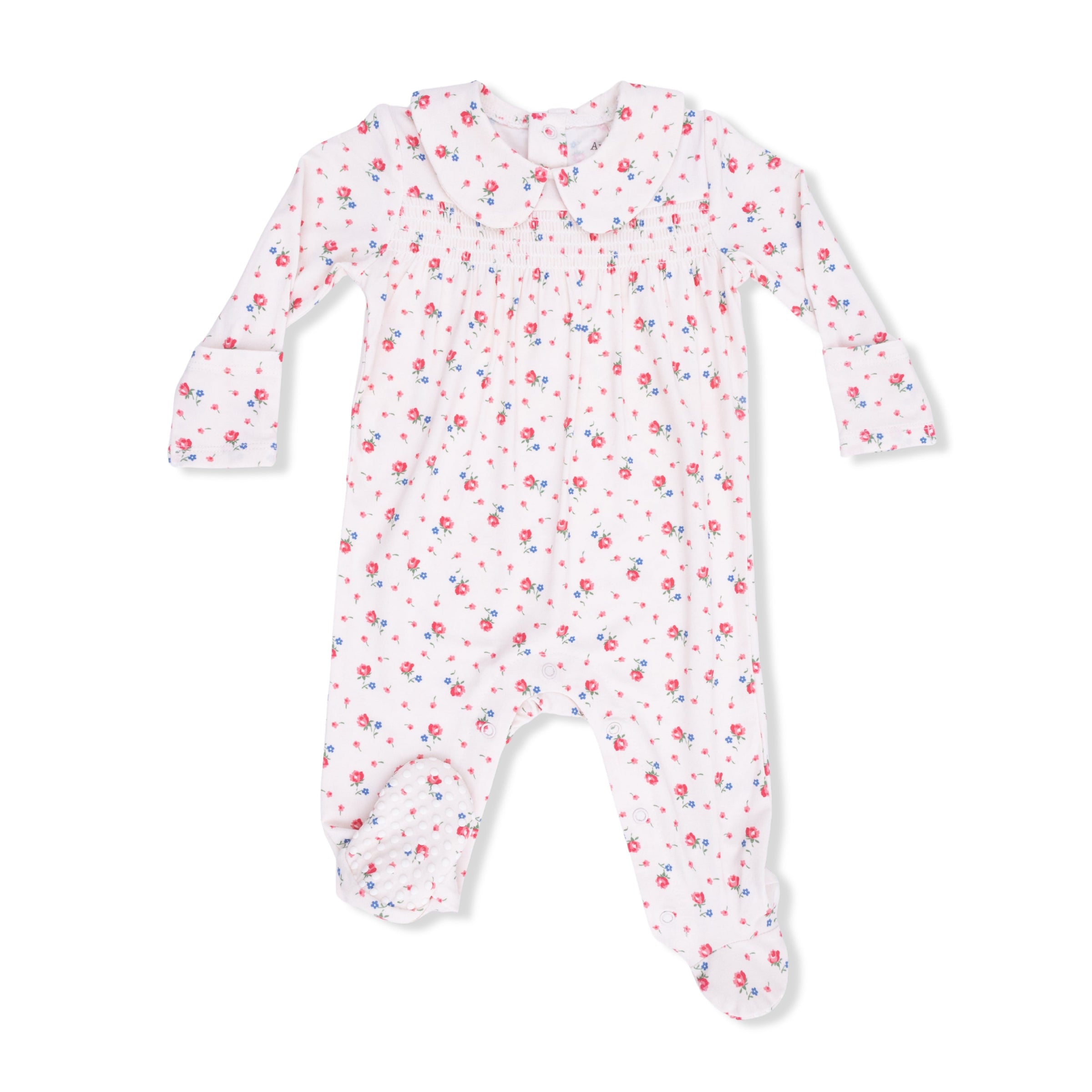 Joli Rosette - Smocked Peter Pan Snap Footie