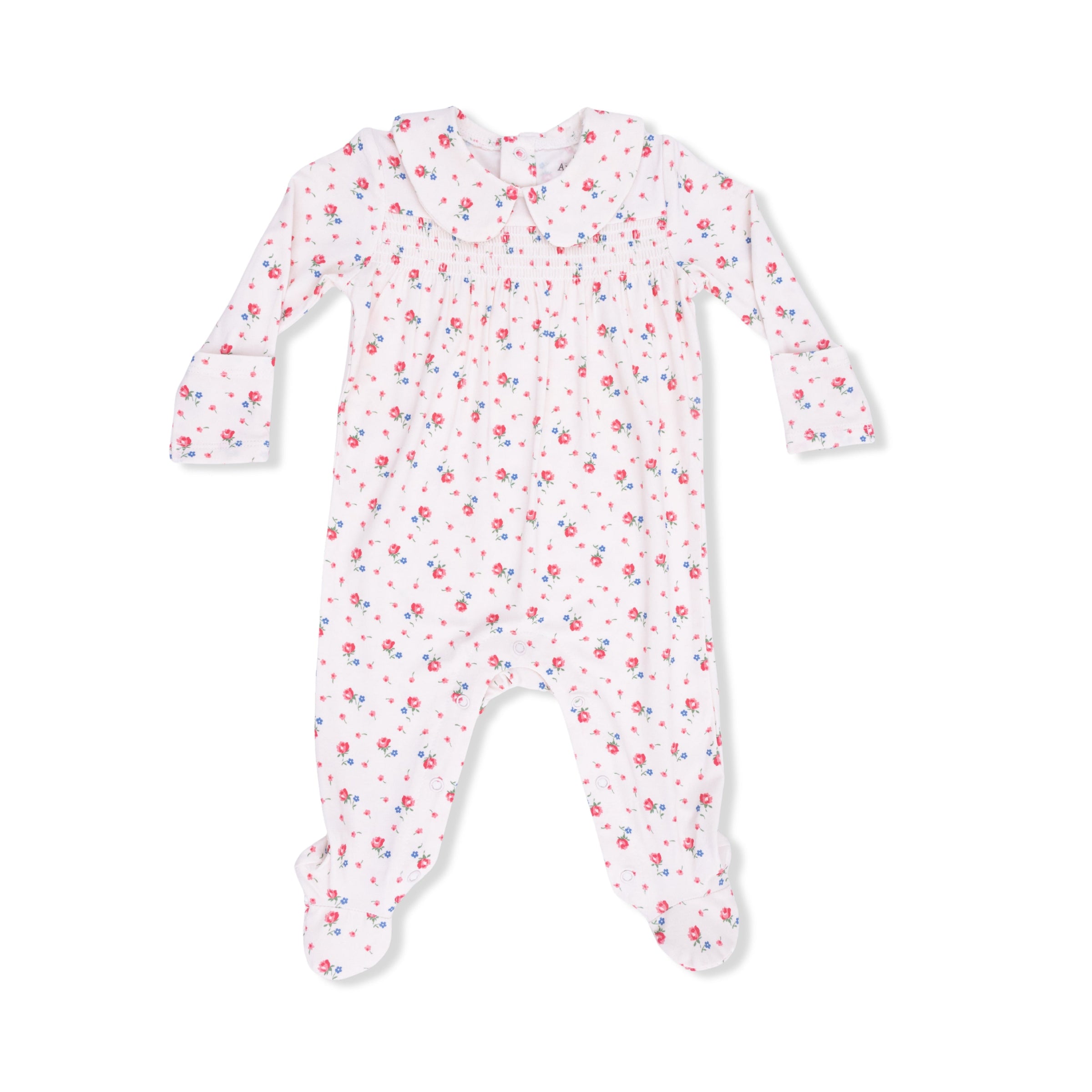 Joli Rosette - Smocked Peter Pan Snap Footie