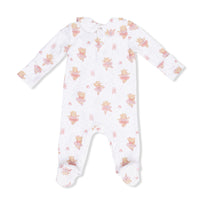 Teddy Bear Ballerina - Smocked Peter Pan Snap Footie