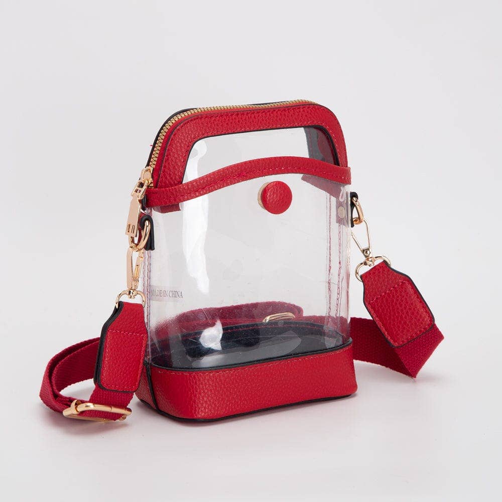 Red Carly Clear Mini Crossbody Bag