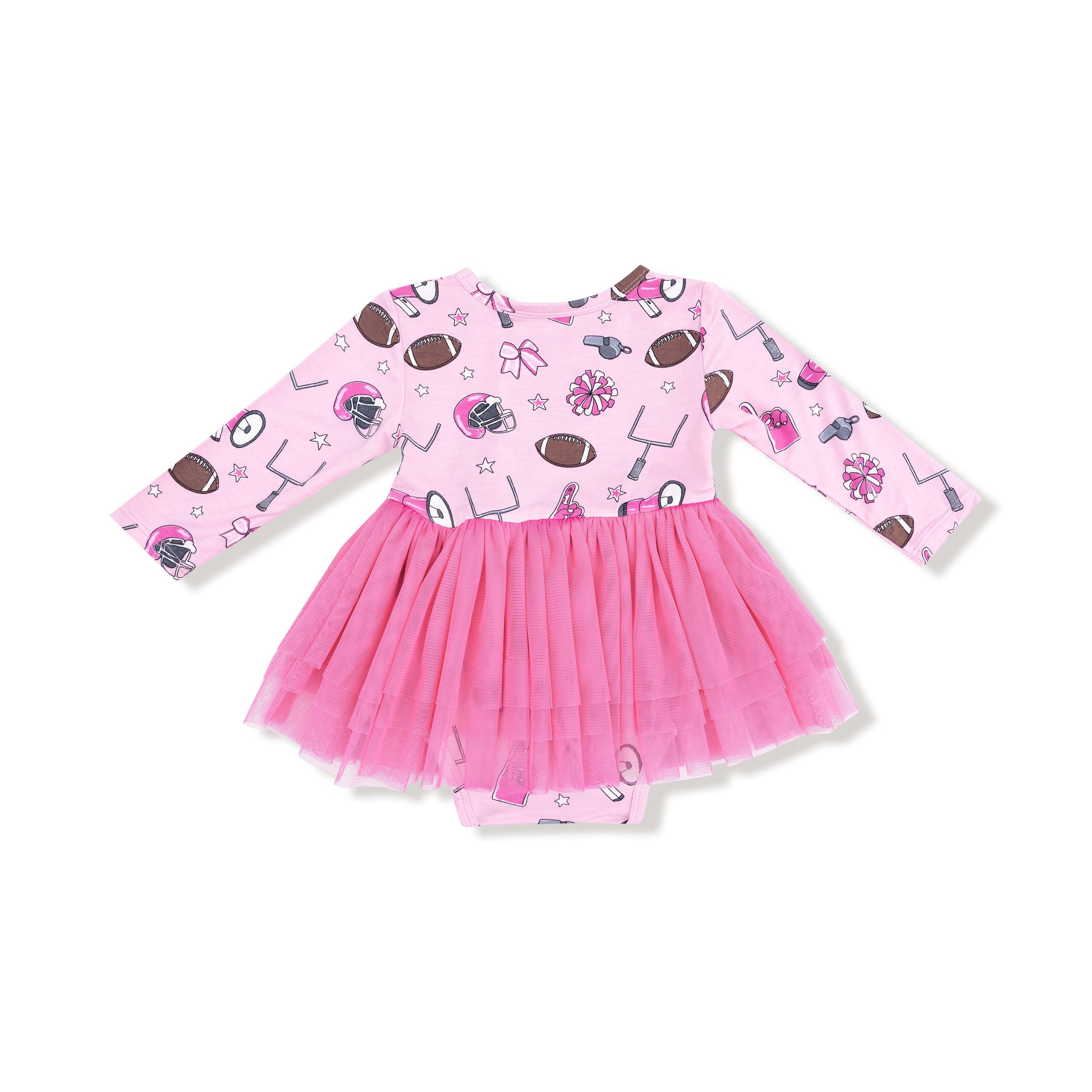 Game Day - Pink - Long Sleeve Tutu Bodysuit