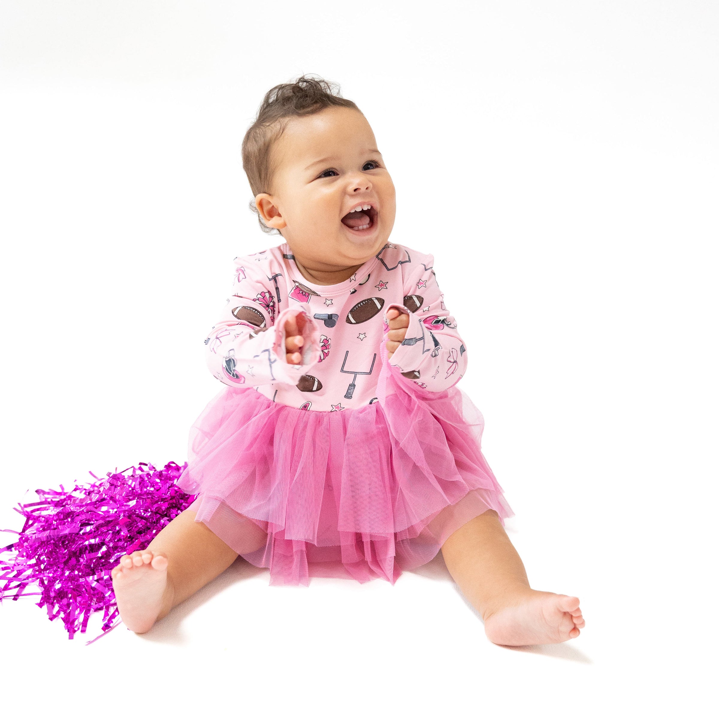 Game Day - Pink - Long Sleeve Tutu Bodysuit