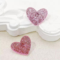 Resin Glitter Heart Earrings