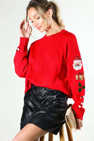 Carrie Christmas Sequin Detail Knitted Sweater