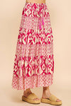 Val Geo Print Tiered Maxi Skirt