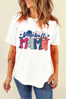 Delia- White Baseball Mama Game Day Tee