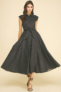BLAIR-  FLORAL BUTTON DOWN MIDI DRESS