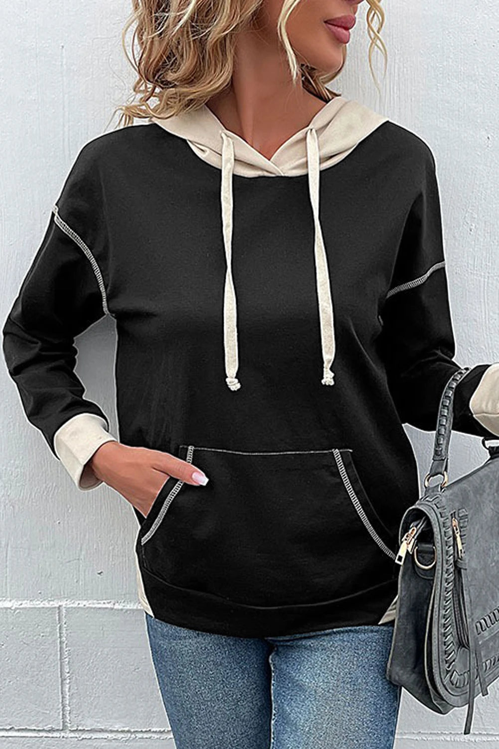 MARLEY - Color Block Hooded Sweatshirt