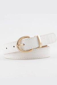 ROUND BUCKLE LEATHER BELT