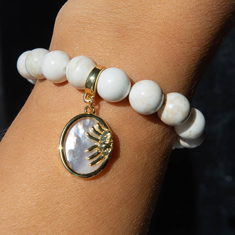 Sun Charm, Mother of Pearl, Charm Bar, Bag Charm