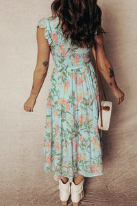 Doreen - Mint Floral Tiered Maxi Dress