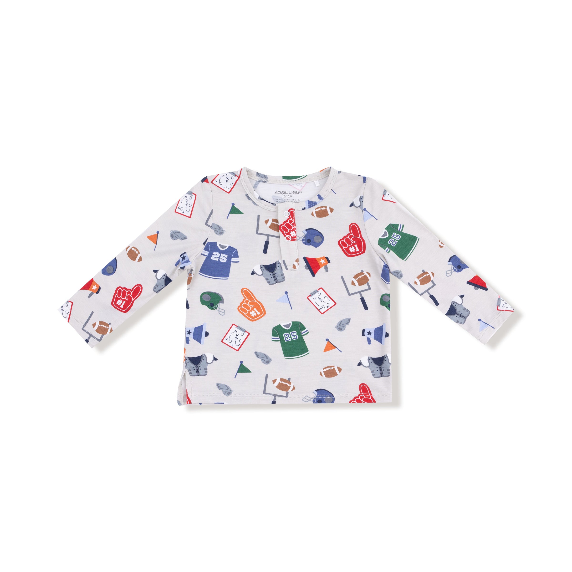 Game Day - Grey - Long Sleeve Henley