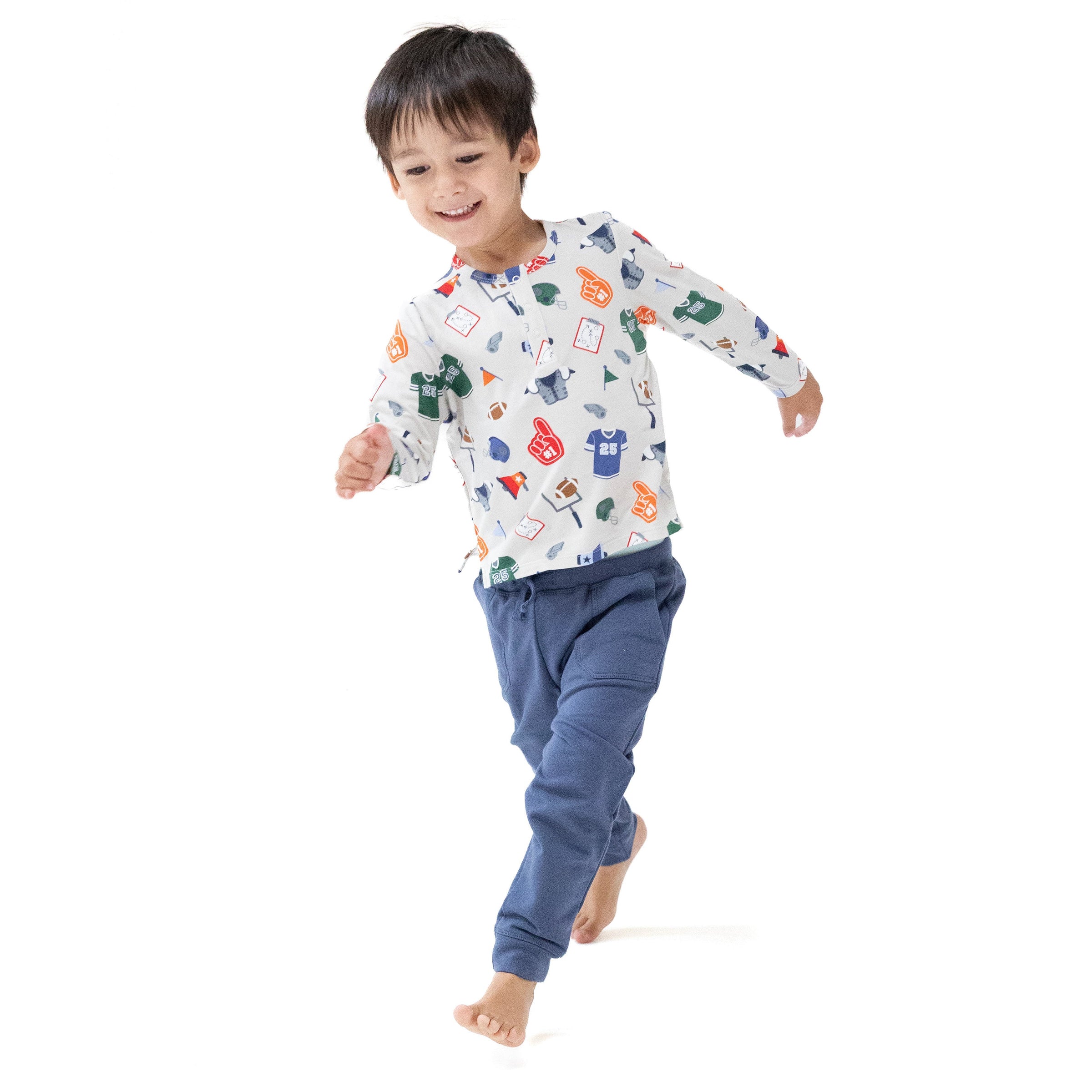 Game Day - Grey - Long Sleeve Henley