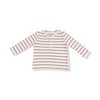 Vintage Stripe - Brown - Long Sleeve Henley
